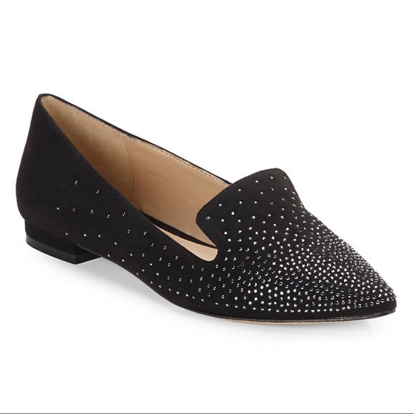 Saks Fifth Avenue Shoes - Saks 5th Avenue black kadia suede studded flats